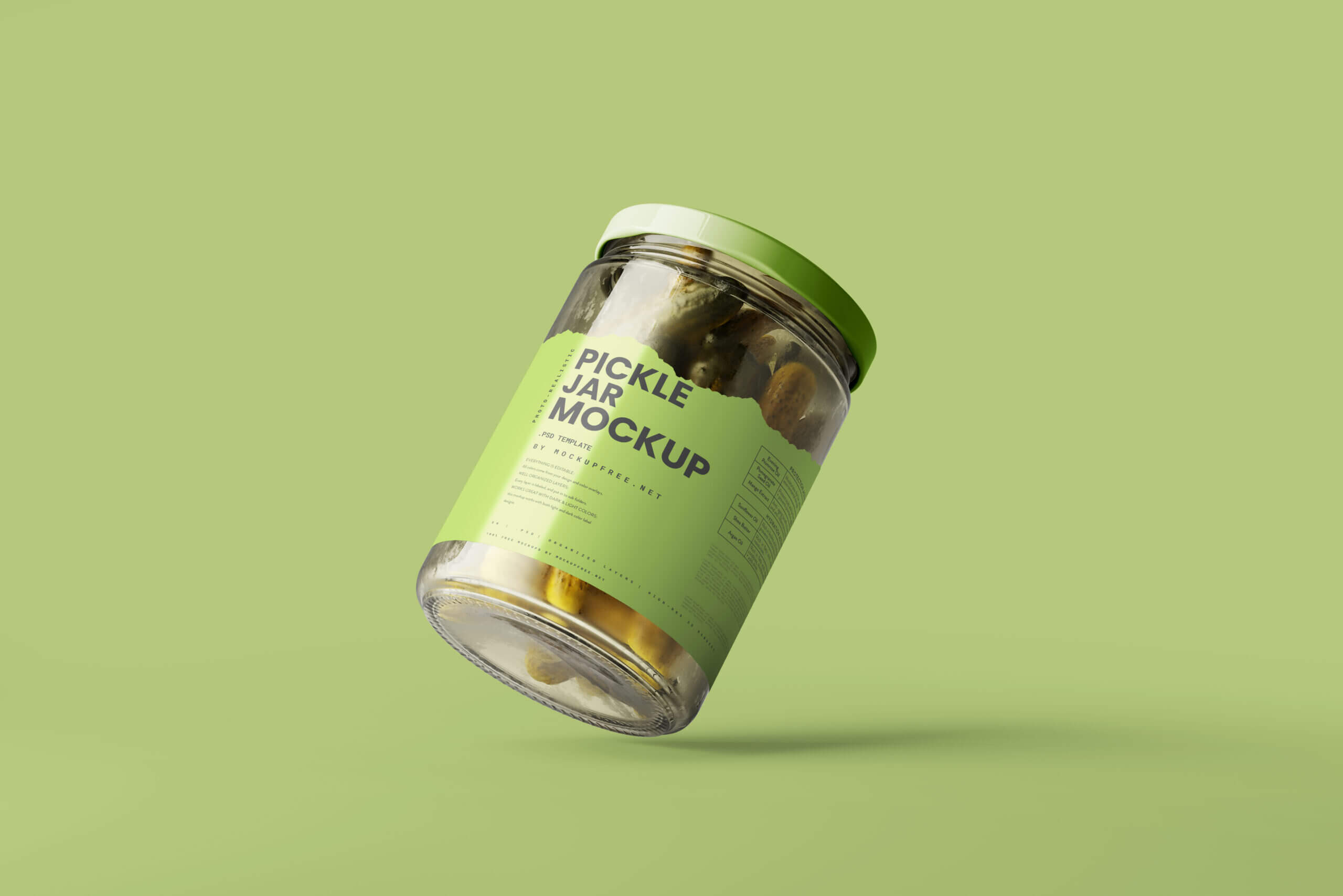 5 Free Pickled Cucumber Jar Mockup PSD Files2