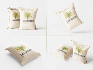 7 Free Rice Wheat Gunny Sack Mockups