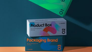 Free Horizonal Product Boxes Presentation Mockup PSD