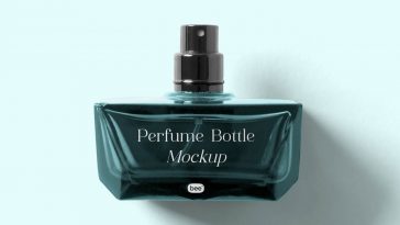 foreside sight of a rectangular perfume bottle mockup 1