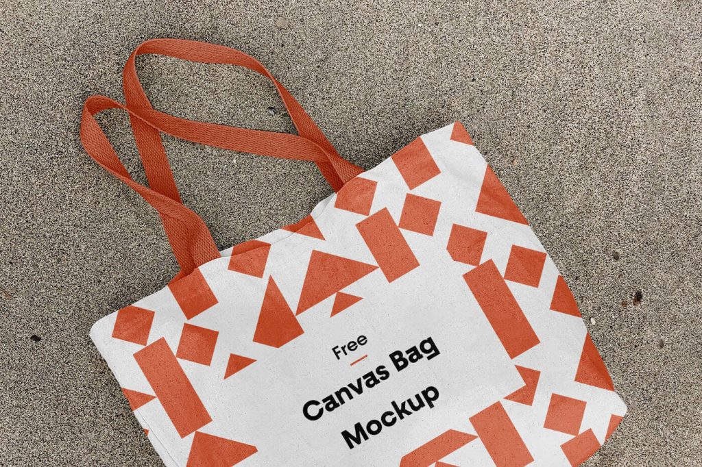 mockup of a lying cotton canvas bag 1