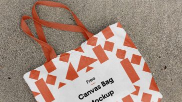 mockup of a lying cotton canvas bag 1