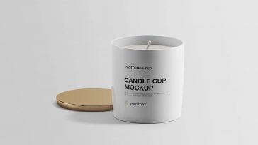 white candle cup mockup along with its cap