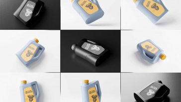 10 Free Engine Oil Can Mockup PSD Files