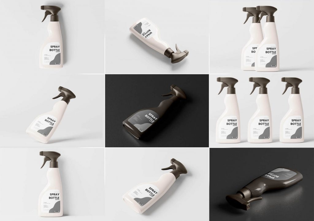 10 Free Glass Cleaner Spray Bottle Mockup PSD Files