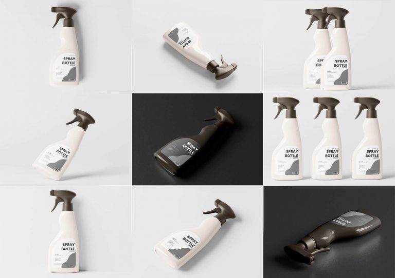 10 Free Glass Cleaner Spray Bottle Mockup PSD Files