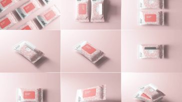 10 Free Wet Wipes Mockup PSD Files