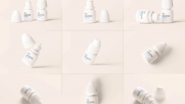 10 Free White Plastic Eye Dropper Bottle Mockup PSD Files