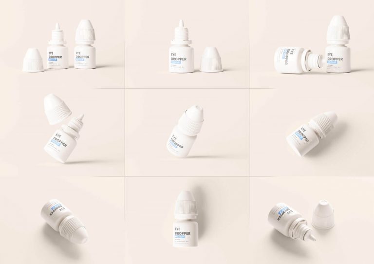 10 Free White Plastic Eye Dropper Bottle Mockup PSD Files