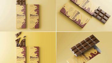 5 Free Chocolate Bar Packaging Mockup PSD Files