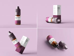 5 Free Unicorn Dropper Bottle Packaging Box Mockup PSD Files 1