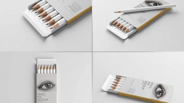 6 Free Lead Pencil Box Packaging Mockup PSD Files 1