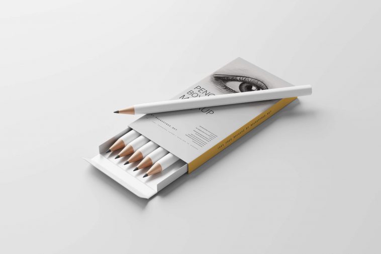 6 Free Lead Pencil Box Packaging Mockup sets Free Package Mockups