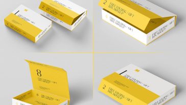 6 Free Magnetic Folding Gift Box Mockup PSD Files