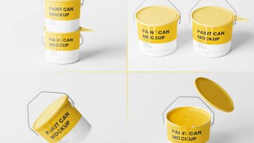 7 Free Dripping Paint Bucket Mockup PSD Files
