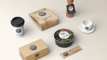 Free Cafe Food Packaging Mockup 1
