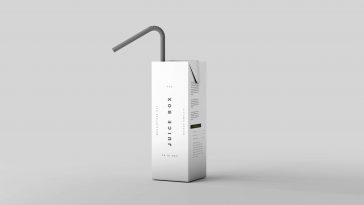 Free Disposable Juice Box Mockup PSD