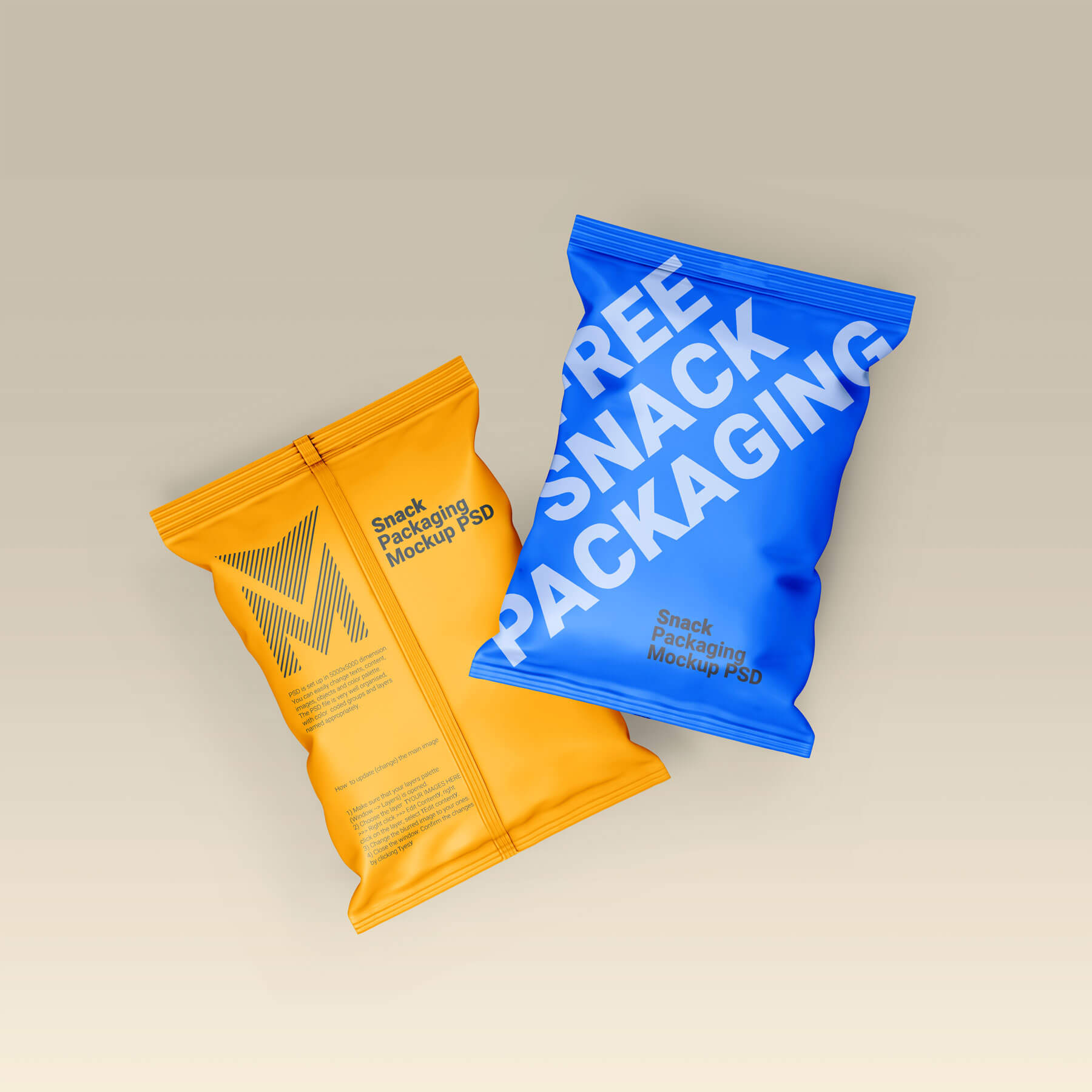 Free Snack Packaging Mockup PSD 03