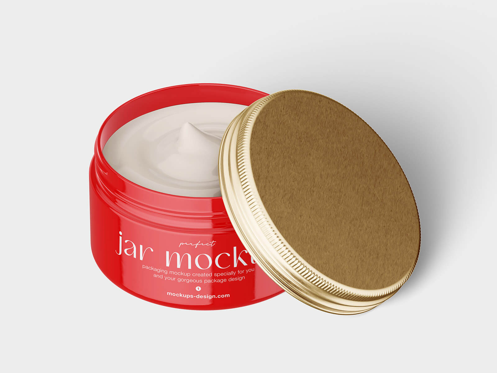 6 Free Glossy Cosmetic Jar With Metallic Lid Mockup PSD Files