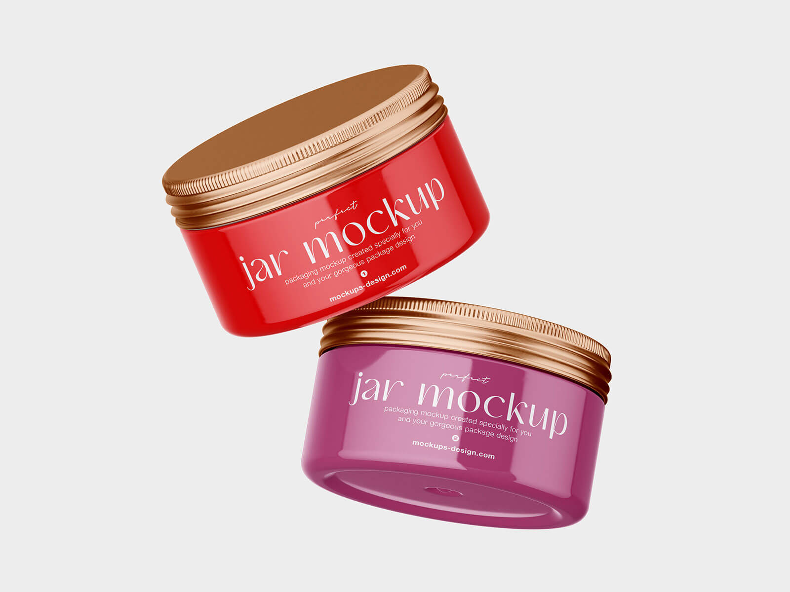 6 Free Glossy Cosmetic Jar With Metallic Lid Mockup PSD Files