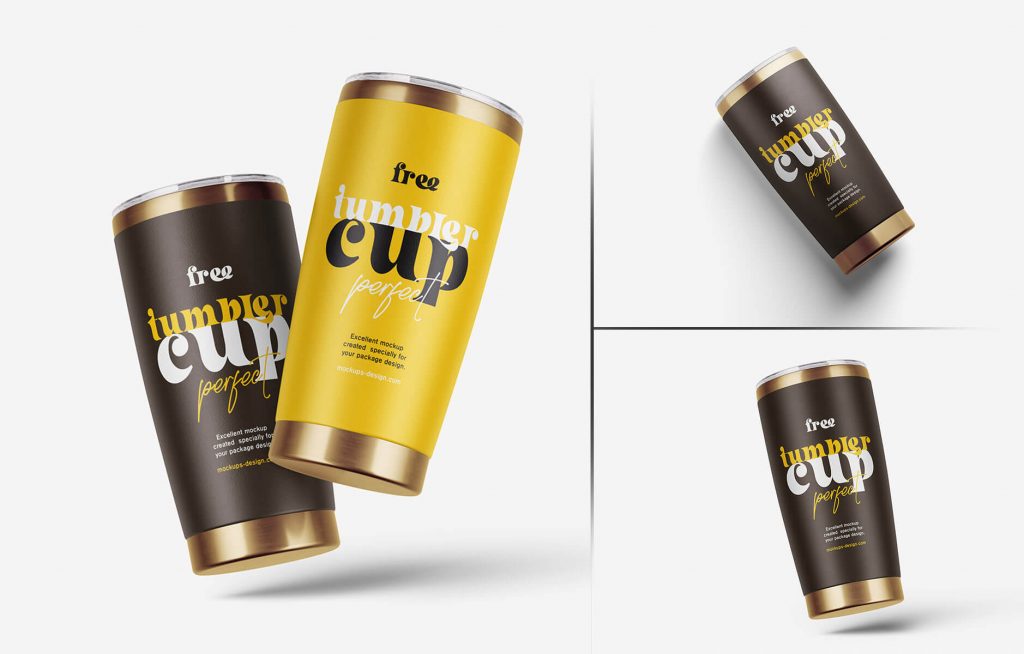 4 Free Cold Drink Flask Tumbler Mockup PSD Files