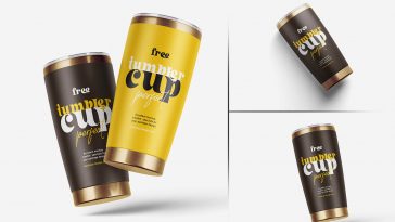 4 Free Cold Drink Flask Tumbler Mockup PSD Files