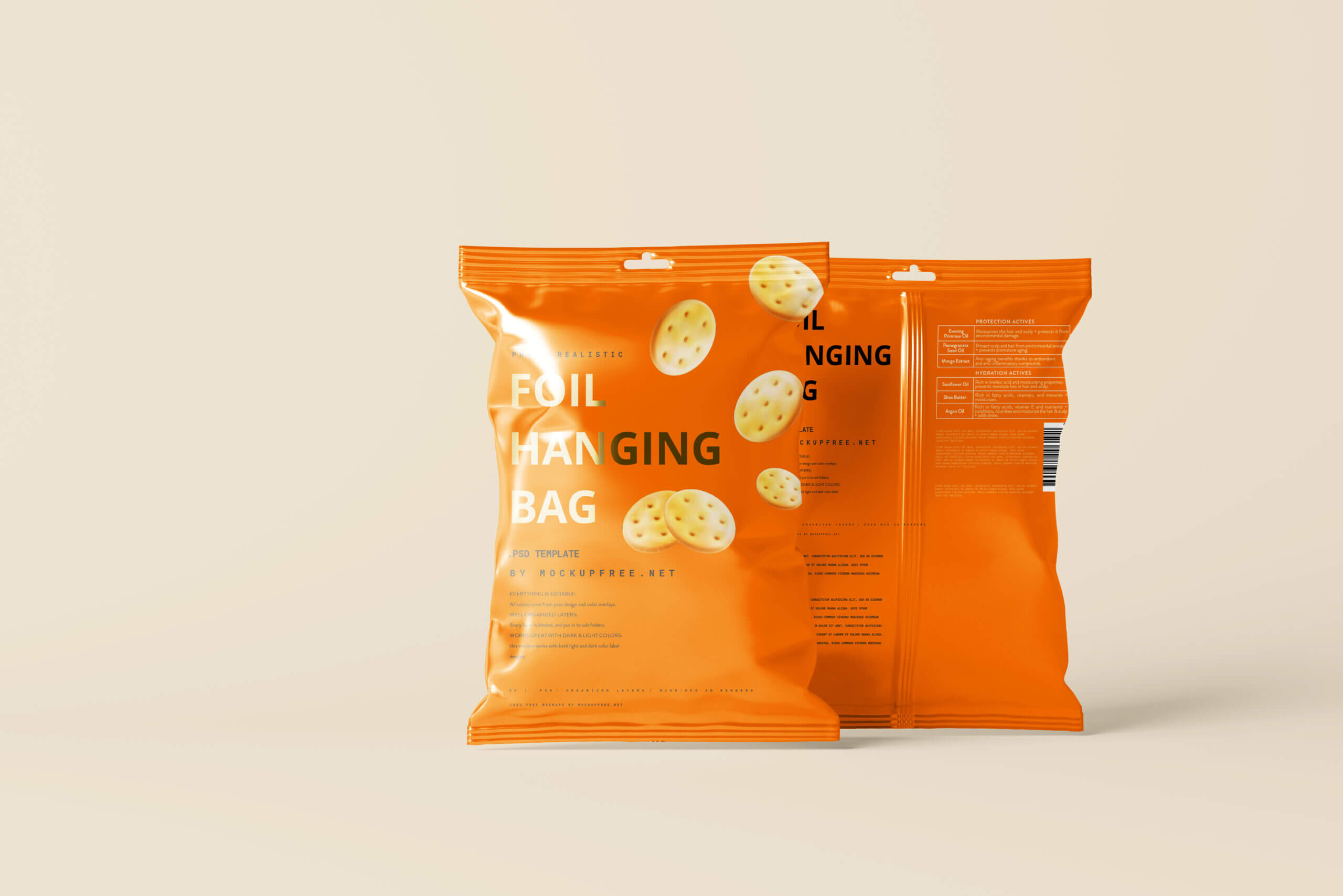 Hanging Snack Bag and Chips Foil Packet Mockups 10 different view10