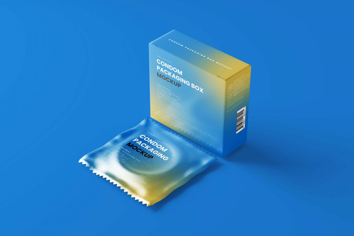 10 Free Condom Sachet and Packaging Box Mockups set for Branding ...