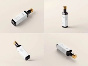 7 Free Black Glass Olive Oil Bottle Mockup PSD Files