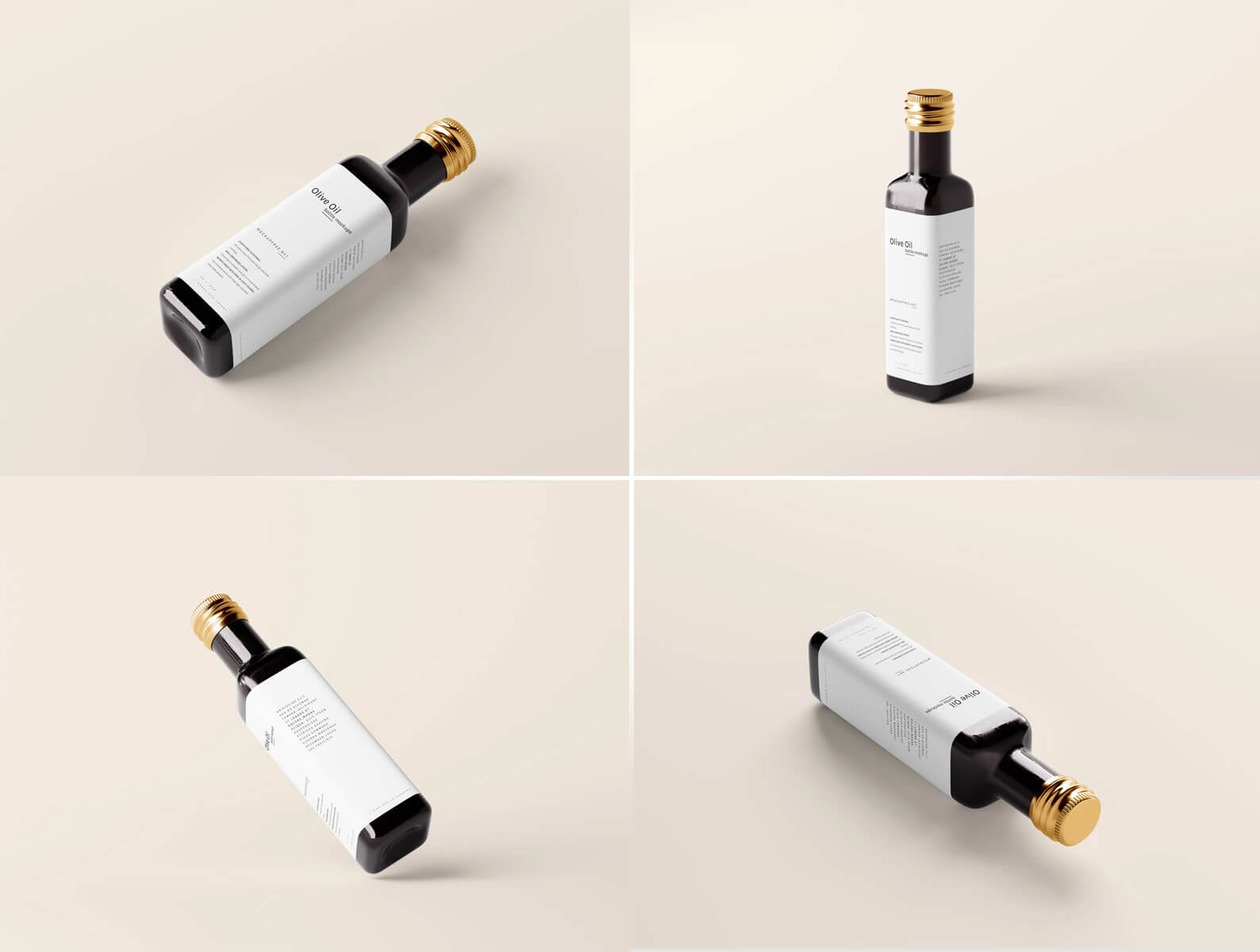 7 Free Black Glass Olive Oil Bottle Mockup PSD Files