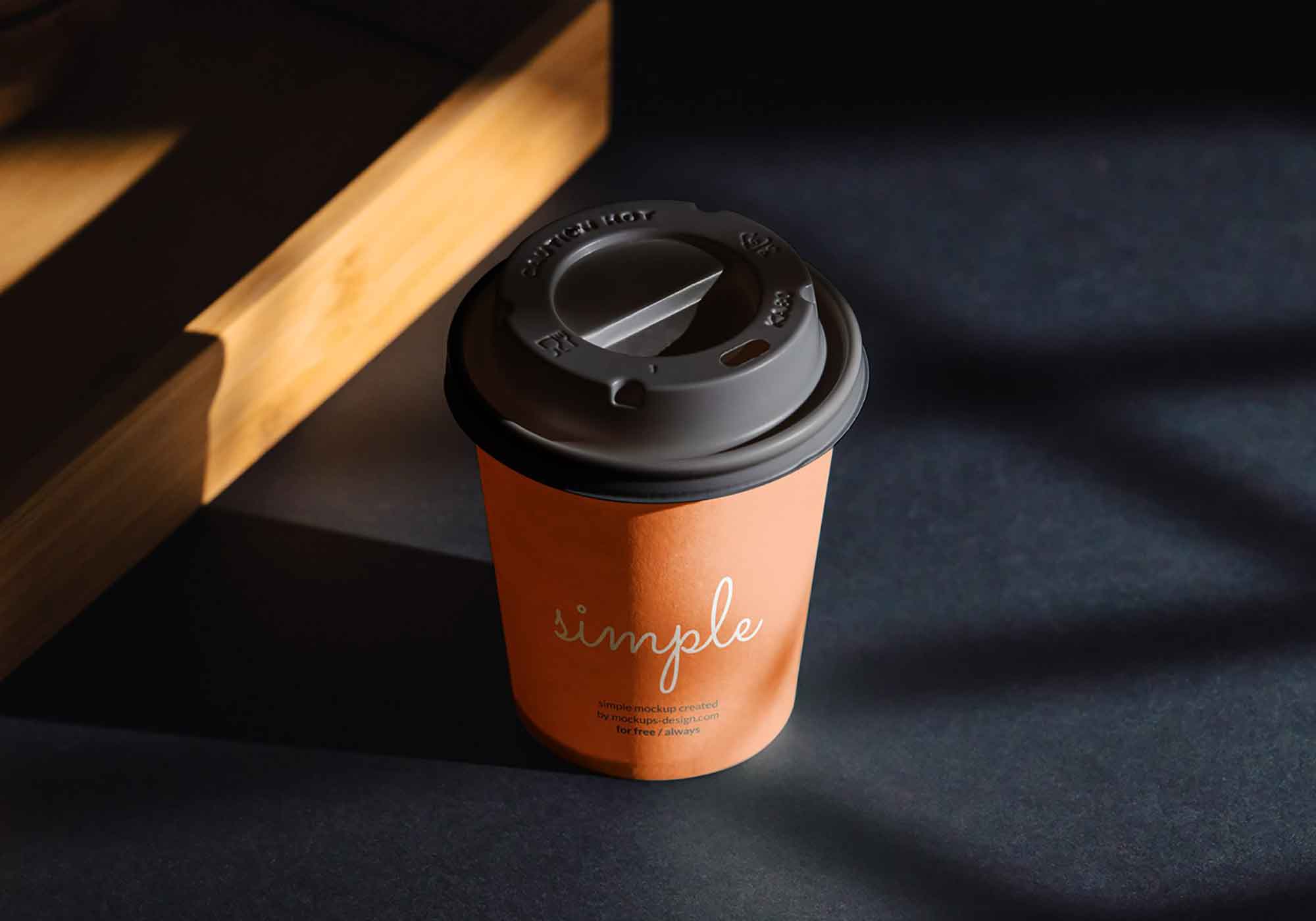 Coffee Cup on Black Background Mockup