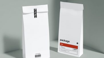 Free 2 Paper Food Bag Mockup1