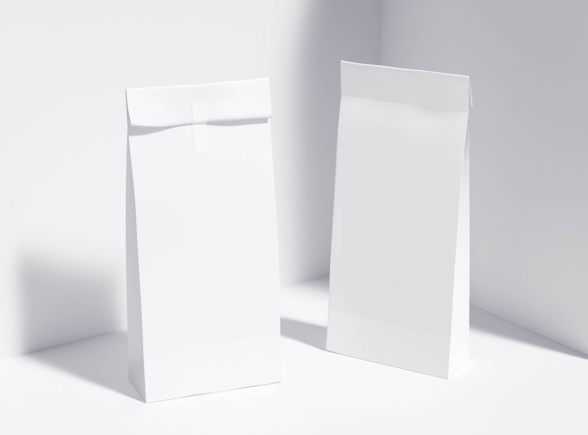 Free 2 Paper Food Bag Mockup2