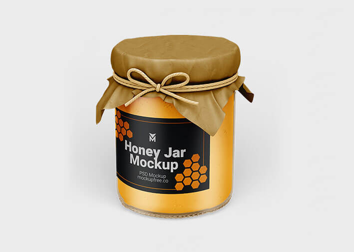 Free Honey Jar Mockup PSD Set 2