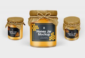 Free Honey Jar Mockup PSD Set1