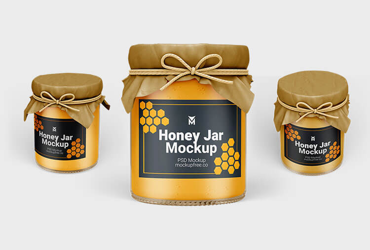 Free Honey Jar Mockup PSD Set1