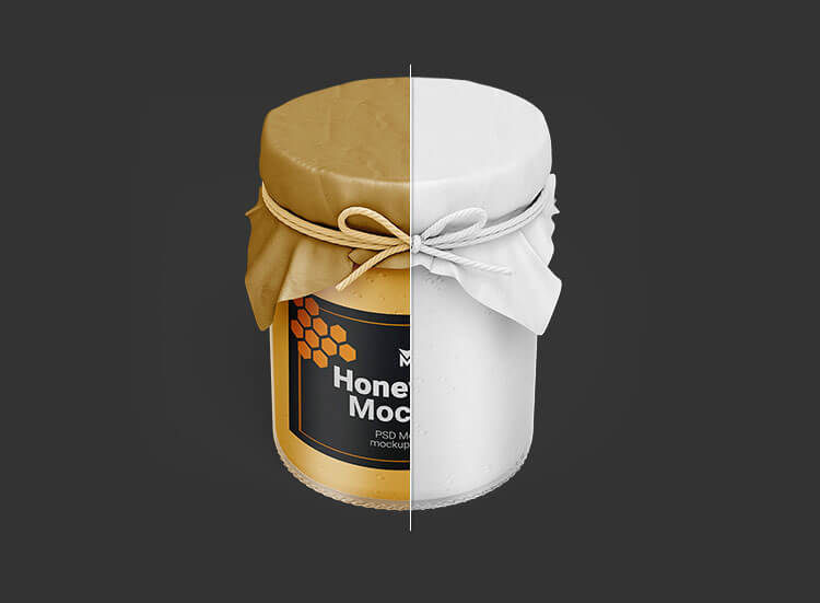 Free Honey Jar Mockup PSD Set3