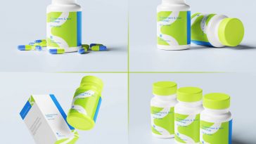 Free Supplement and Box Mockup