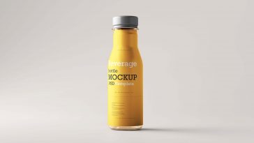 Front View of Beverage Bottle Mockup