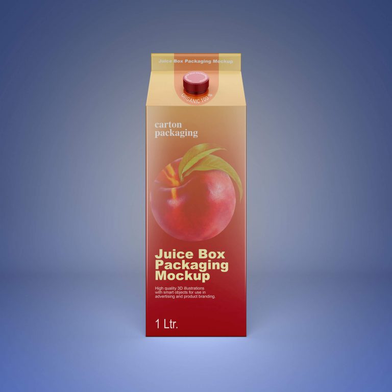 Paper Juice Box Mockup