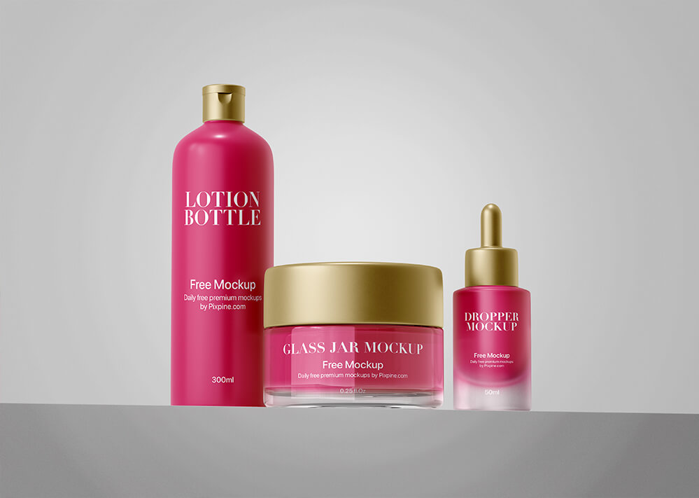 Free Cosmetic Packaging Branding Mockup 1