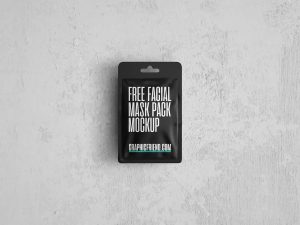 Free Facial Mask Sachet Pack Mockup PSD