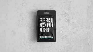 Free Facial Mask Sachet Pack Mockup PSD