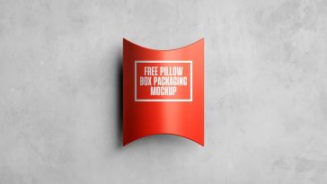 Free Pillow Box Packaging Mockup PSD