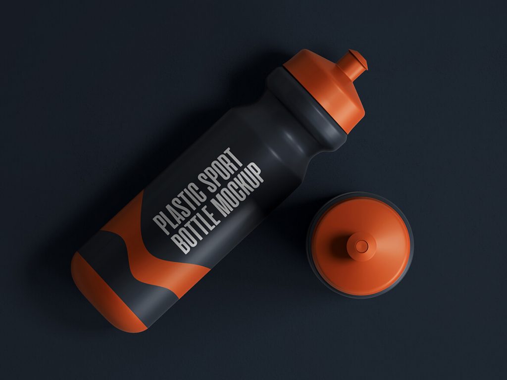 Free Plastic Sports Water Bottle Mockup PSD