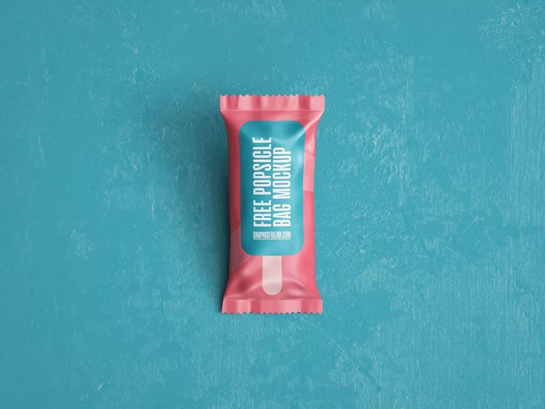 Free Popsicle Ice Cream Packaging Mockup PSD