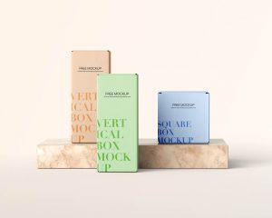 Free Square and Vertical Box Mockup 1