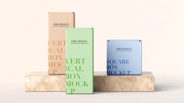 Free Square and Vertical Box Mockup 1