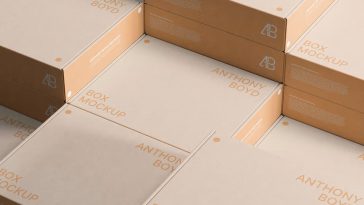 Free Stacked Delivery Mailer Boxes Mockup PSD1