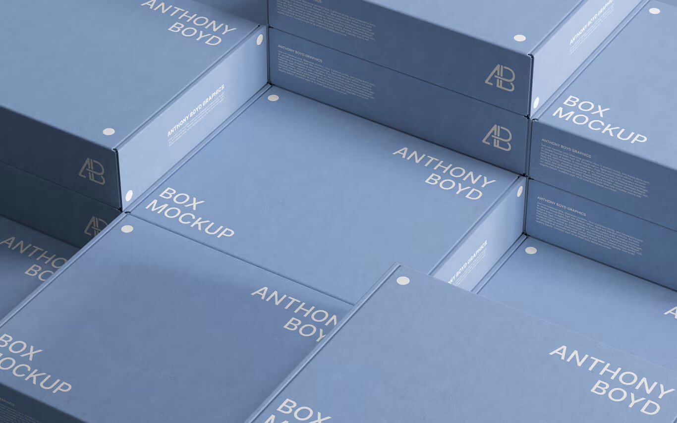Free Stacked Delivery Mailer Boxes Mockup PSD2
